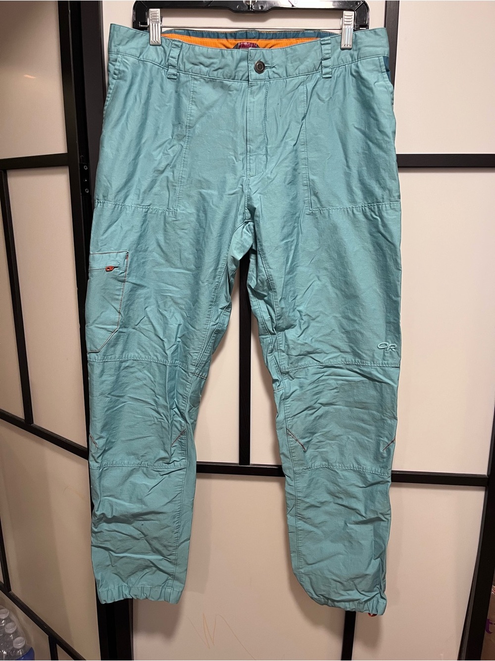 Outdoor Research Women's Light Teal Green Canvas Hiking Cargo Pants Size 10